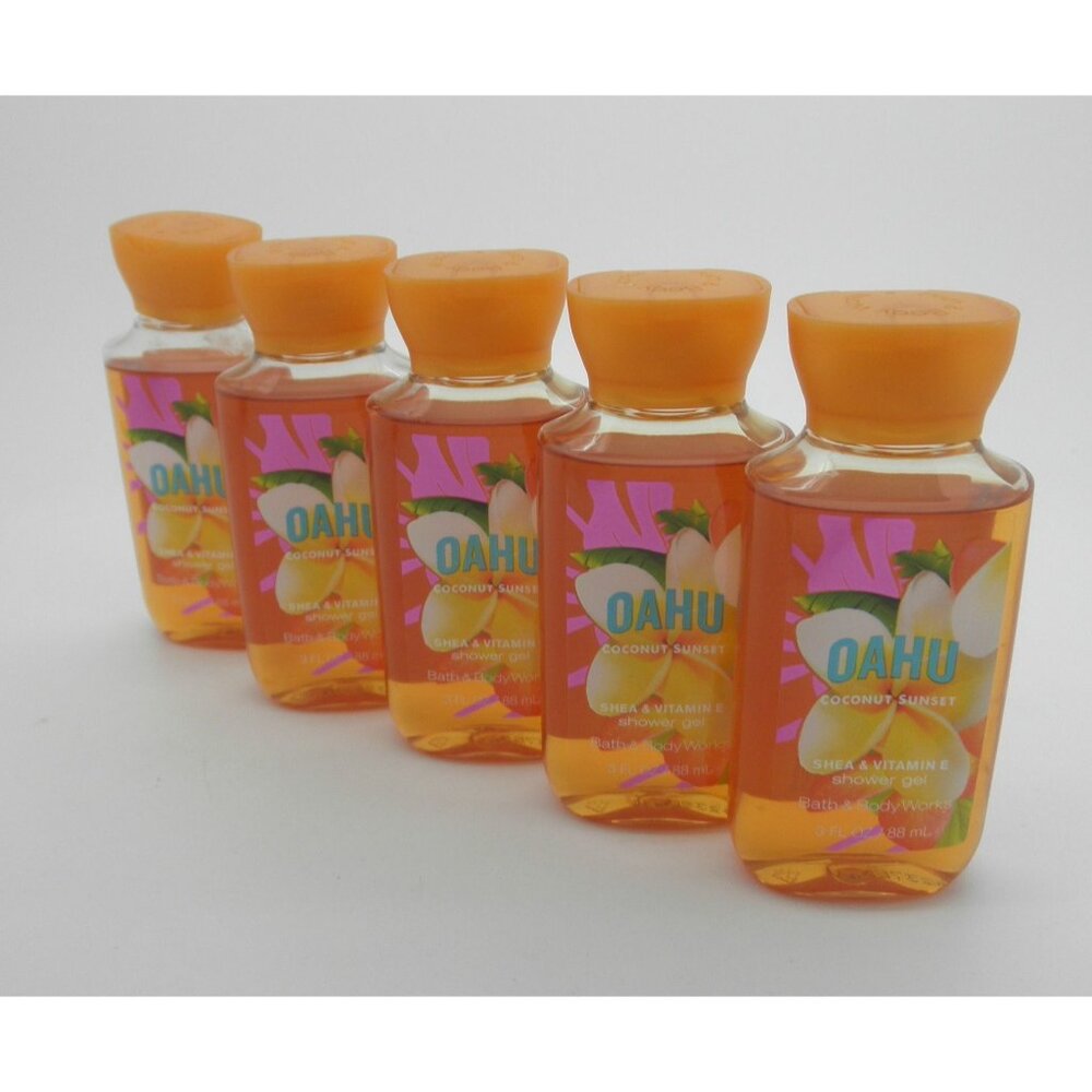 BATH & BODY WORKS Travel Size Shower Gel OAHU COCONUT SUNSET - Lot of 5